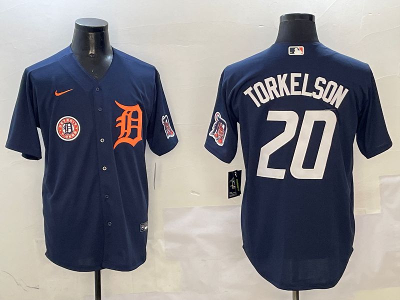 Men Detroit Tigers #20 Torkelson Drak Blue Game 2025 Nike MLB Jersey style 3115